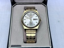Vintage SEIKO 5 Automatic Day Date movement 6309A japan made men's Gold Tone