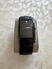 GUESS Men's G10610G Classic Black Rectangular  Jewel Accented Wrist Watch