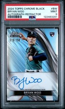 Bryan Woo 2024 Topps Chrome Black Auto /150 PSA 9