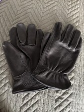 mens black leather gloves large