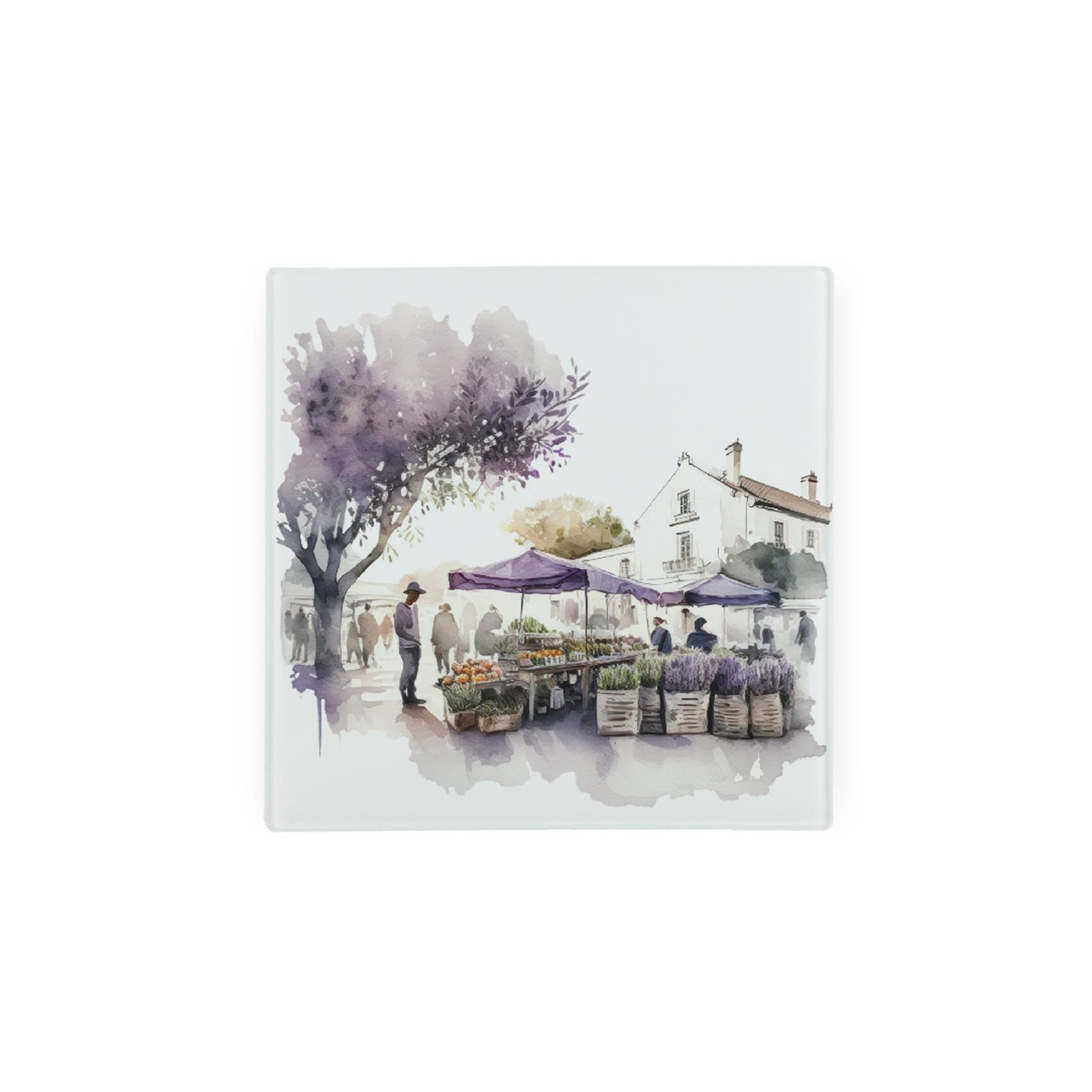 Lavender Glass Hot Pot Stand -  Trivet Heat Resistant Pot Holder 20cm x 20cm