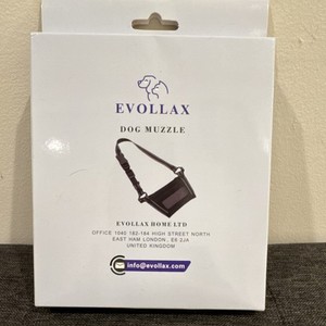 EVOLLAX Dog Muzzle Nylon Black Non Breed Specific Adjustable Secure Fit for Dogs