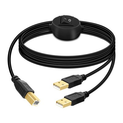 2.5M USB B to USB A Printer Cable Splitter 1-in-2-Out Cord Switcher Share