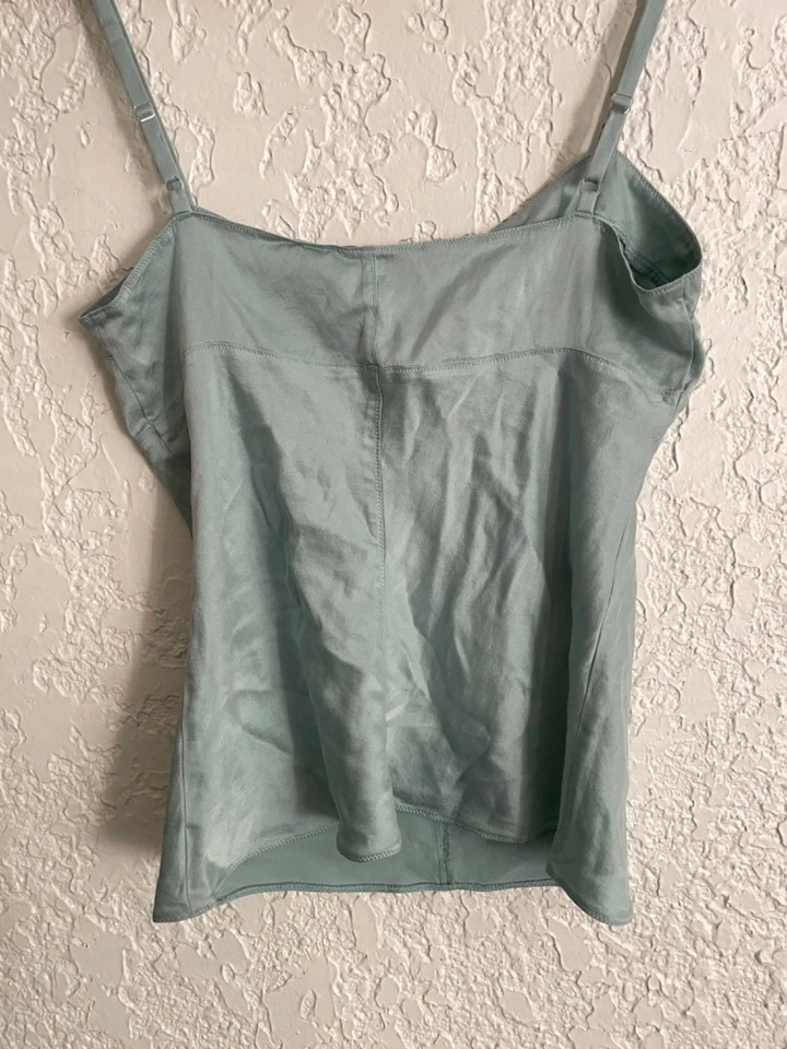 🔥 EXPRESS® RARE Vintage Y2K Silk Sweetheart Romantic Cami Top - Seafoam Green M - Image 3 of 4