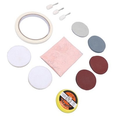 20 Pieces Watch Glass Polishing Kit Buffing Powder Felt Pad Wheel And Sandpaper