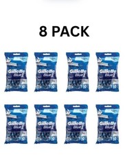 8X GILLETTE BLUE 2 DISPOSABLE RAZORS TWIN BLADE PACK OF 10