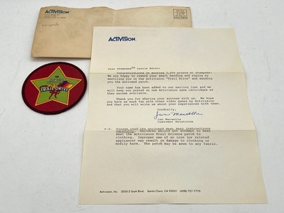 Vintage 1980's Atari Activision Stampede Trail Drive Patch w/ Letter