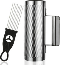 8" X 3" Metal Guiro Instrument with Scraper, Stainless Steel Guiro Shaker, Shake
