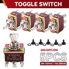5x Toggle Switch Heavy Duty Momentary 15a250v 20a125v Dpdt 6 Pin On-off-on Car 5x Toggle Switch Heavy Duty Momentary 15a250v 20a125v Dpdt 6 Pin On-off-on Car