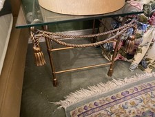 2 Nachtische Beistell Tische für  Bett Messing + Servier Waagen