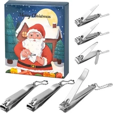 6 Pack Nail Clipper Set Stainless Steel Toe Fingernail Cutters Xmas Gift Box Set