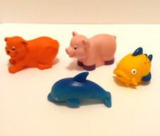 Battat Bath Pool Squirt Toy Animals 2003 Pig Cat - Step2 Dolphin Fish Lot of 4