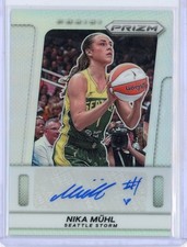 2025 PANINI WNBA PRIZM NIKA MUHL THROWBACK SIGNATURES SILVER PRIZM
