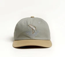 Filson Low Profile Logger Cap Leaping Fish Embroidered Leather Adjustable Strap