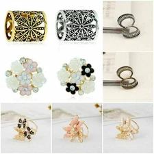 Women Scarf Buckle Ring Clip Brooch Vintage Holder Flower Silk Scarves Jewelry