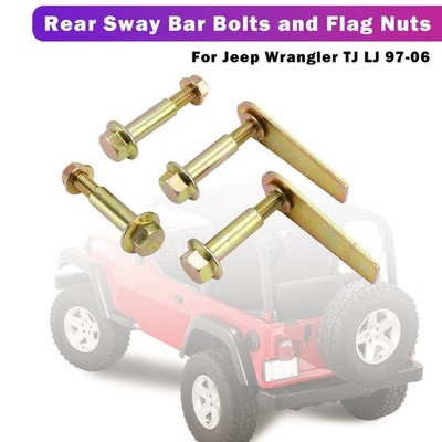 Rear Sway Bar Bolts and Flag Nuts For Jeep Wrangler TJ LJ 1997-2006