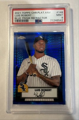 2021 Topps Chrome Platinum Anniversary - Luis Robert #148 Blue Prism Refractor