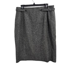 Vintage Wool Blend Grey Pencil Skirt. Size 14 Large