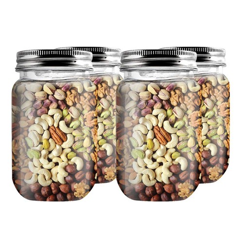 novelinks 16 oz Clear Plastic Jars with Screw-On Lids – BPA-Free Refillable S... - Picture 7 of 8
