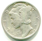 1928 Silver Mercury Dime !! Most Fasces !