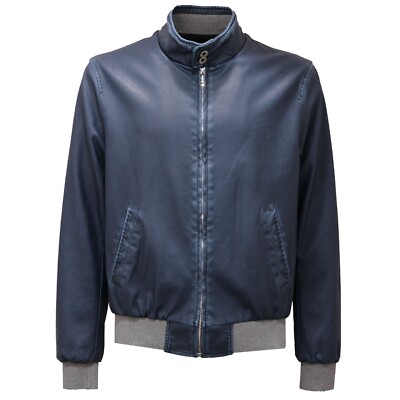 2097AD men's jacket FREEDOMDAY blue eco-leather jacket man