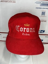 Vintage Corona Extra Red Corduroy SnapBack Hat.