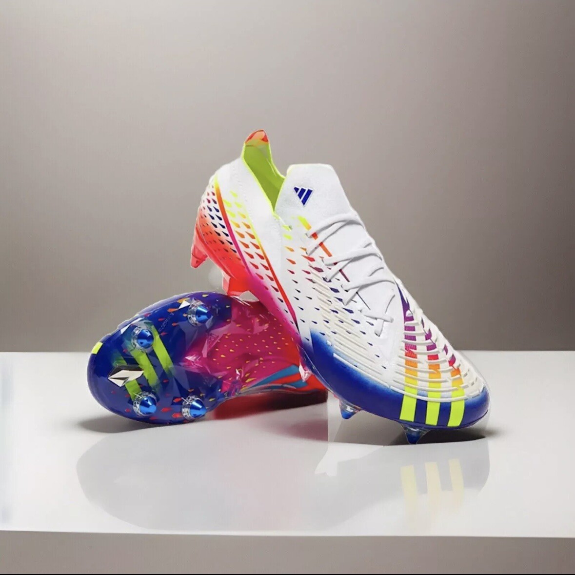 Adidas Rare Predator Edge.1 L SG GW1014 White Soccer Cleats Shoes Men Size 10