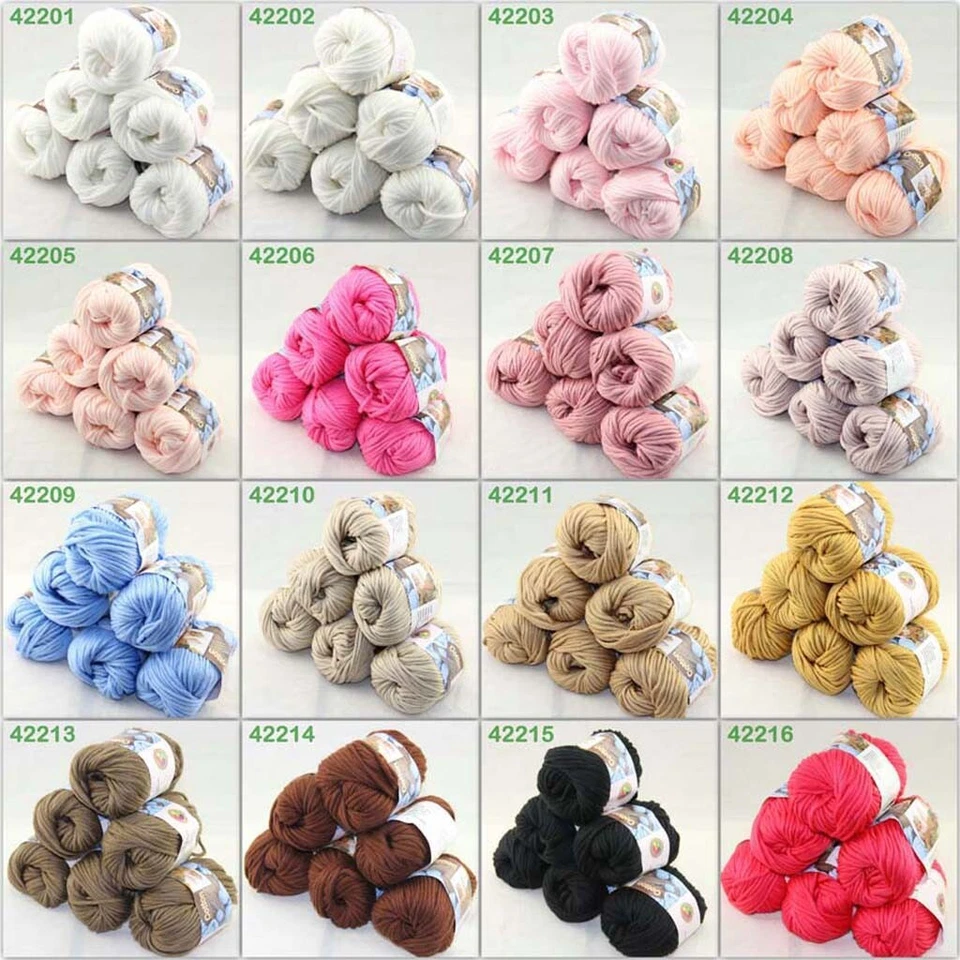 Sale New 1 Skein x 50 gr Soft 100% Cotton Chunky Super Bulky Hand Knitting Yarn - Image 2 of 4