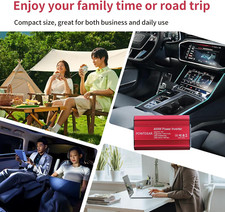 400W Car Power Inverter, DC 12V to 110V AC Converter with 2 Charger Outlets a...