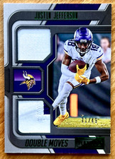 JUSTIN JEFFERSON 2022 Playbook DOUBLE MOVES Dual 2 Clr Patch 11/49 #DM-5 VIKINGS