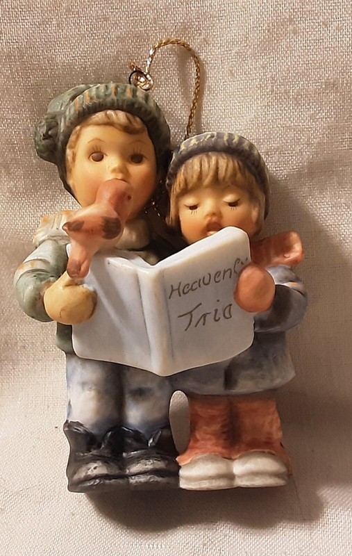 Vintage Berta Hummel Goebel Christmas Ornament "Heavenly Trio" Carolers Cardinal