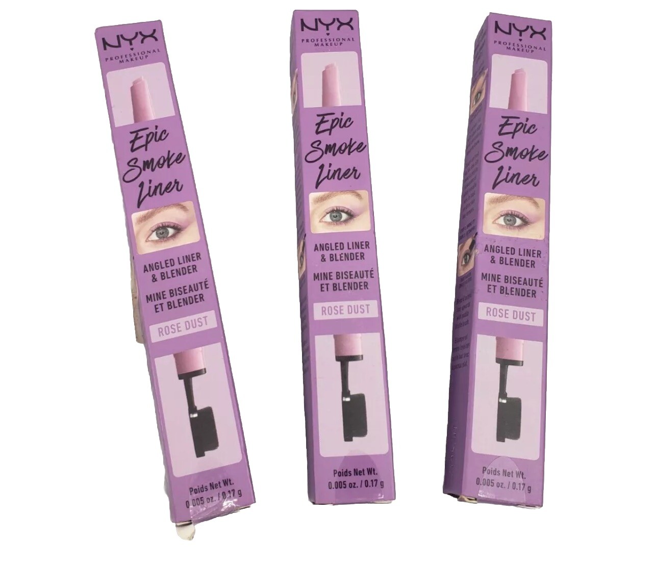 NYX Epic Smoke Liner Angled Liner & Blender Rose Dust- 3 Pack!