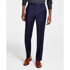 Michael Kors Men's Plaid Classic-Fit Wool-Blend Stretch Pants Navy B4HP 190