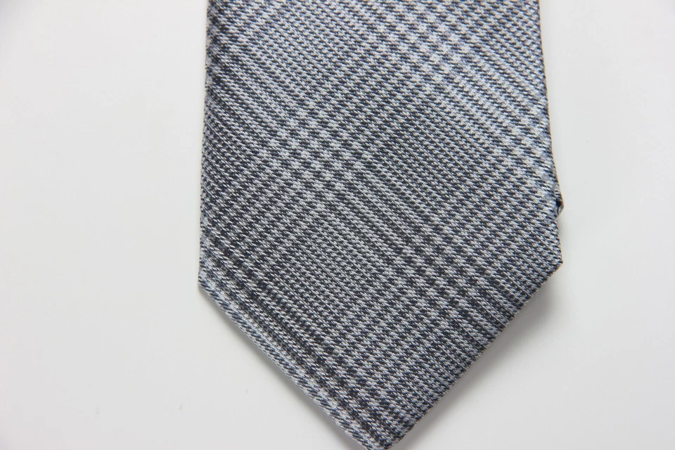 Классический чеки Plaids серый белый JACQUARD сплетенный 100% шелк мужской галстук галстук - Изображение 3 из 4
