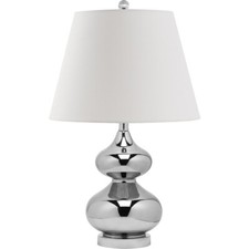 SAFAVIEH Eva Double Gourd Table Lamp  Silver 