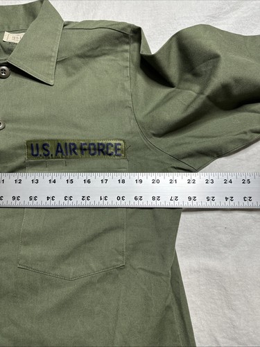 USAF Major Shirt OG-507 Vintage Green Fatigue Air Force Academy medium 80s - Picture 4 of 7