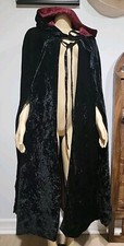 Vintage Morbid Threads Black Velvet Full Length Cloak Cape Goth  6
