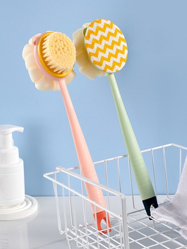 Long Handle Bath Body Brush Soft Back Shower Exfoliating Skin Scrubber 2-in-1 - Imagen 16 de 19