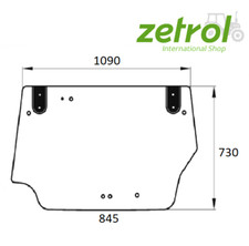 Lunotto posteriore per Landini Powerfarm, McCormick C-Max: 75, 80, 85, 90, 95, 100, 105