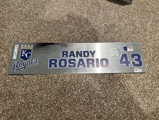 KANSAS CITY ROYALS GAME USED ? TEAM ISSUED BASEBALL NAMEPLATE RANDY ROSARIO