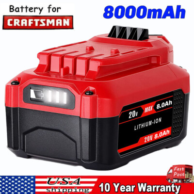 FOR Craftsman 20V Max V20 Lithium 8.0Ah Battery LED Indicator CMCB206 CMCB202 US