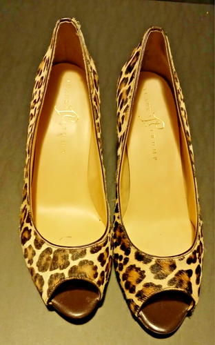 Ivanka Trump Leela Wedge Heel Shoe Leopard Print Cow Hair Size 10M - Picture 4 of 8