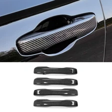 Carbon Fiber Exterior Door Handles Cover Trim 4pcs For Honda CRV CR-V 2023-2025