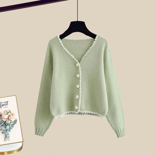 Women's Two Piece Skirt Set Sweater Jacket+Knitted Skirt Winter Dresses set - Bild 8 von 13