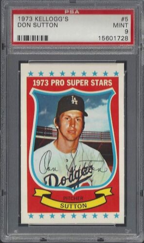 1973 Kellogg's #5 Don Sutton Los Angeles Dodgers PSA 9 Mint 15601728 - Picture 1 of 2