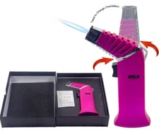 Big Bendable Torch Table Jet Lighter Adjustable Nozzle Butane Refillable Gift PK