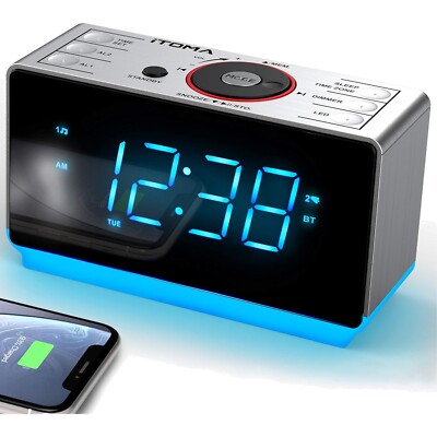 Bluetooth-Radiowecker mit großem Display & USB-Ladefunktion - Itoma Qualität