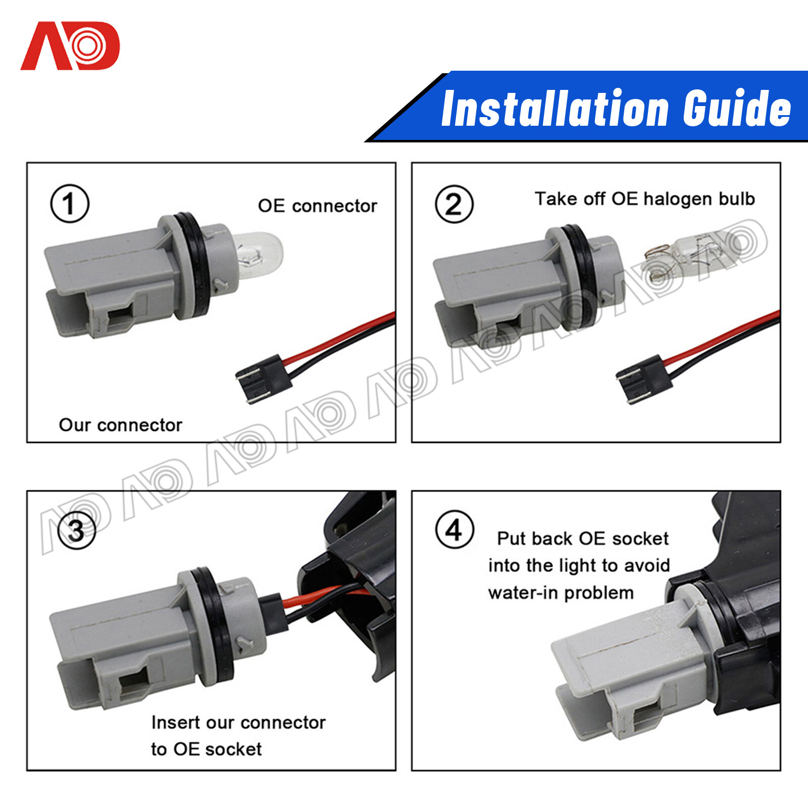 4Pcs Front Rear Fender Smoked Turn Signal Side Marker Light For Jaguar