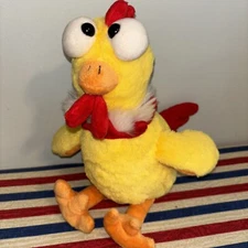 Dollibu Googly Bugged Eyed Rooster Chicken Plush Stuffed Yellow Red 2022