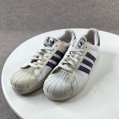 Adidas Originals Superstar Shoes Mens White Purple Low Top